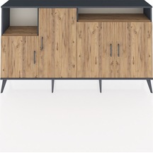 Arges Konsol 5 Raflı 4 Kapaklı 176x30x99 Antrasit-çam Atlas Çam - Antrasıt