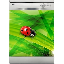 Bulaşık Makinesi Sticker Kaplama Beyaz Eşya Kaplama Uğur Böceği Yeşil