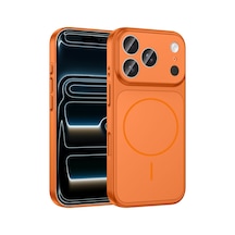İphone 17 Pro Max Kılıf M-safe Şarj Özellikli Kamera Korumalı Formen Kapak Turuncu