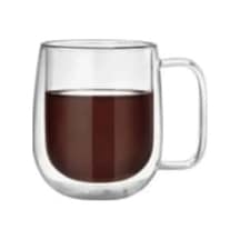 Çift Cidarlı Borosilikat Cam, Latte, Filtre Kahve, Süt, Bitki Çayı Kupa Fincan, 300 Ml, 1 Adet - 12769 Açık Ahşap