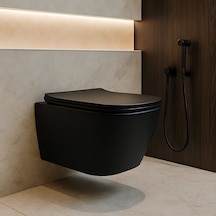 Turavit Luna Kanalsız Mat Siyah Asma Klozet Ln5610s, Luna Mat Siyah Duroplast Yavaş Kapak Diğer
