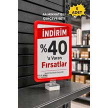 5 Adet - A4 Güçlü Mıknatıs Tutuculu Fiyatlık Etiketlik Dikey Yatay Ve Bilgilendirme Çerçevesi Kırmızı