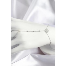 Pirinç Zirkon Taşlı Yonca Model Gümüş Renk Şahmeran - Tj-sn718 Çok Renkli