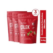 Thelifeco Freeze Dried - Dondurularak Kurutulmuş Dilim Çilek 3'lü Paket 45 G