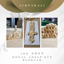 Doğal Ahşap Çam Küp Bloklar 100 Adet 2x2x2cm