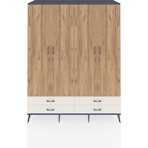 Kronos Gardrop 6 Raflı 4 Çekmeceli 2 Askılı 176x59x221 Antrasit-çam/aytaşı Çam/aytaşı