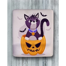 Hallowen Cat Oval Bilek Destekli Mouse Pad Mousepad