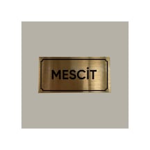 Gold Aluminyum Kapı İsimliği Mescit Yazılı Arkası Yapışkanlı 10x20 Cm