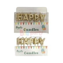 3 Adet Orca Mum Altın Happy Birthday Çok Renkli