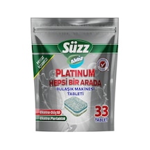 Süzz Aktif Platinum Hepsi Bir Arada Bulaşık Tableti 33'lü