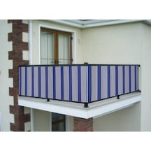 Ceylan Home Balkon Demir Perdesi Bağcıklı Mavi İnce Çizg. 850X80