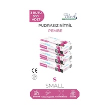 Nitril Pembe Pudrasız Muayene Eldiveni S - 3 Paket 100 Lü