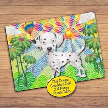 Köpek Ve Gökkuşakları Çocuklara Özel Puzzle Yapboz Tablo-43123