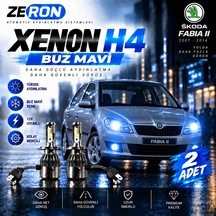 Skoda Fabia Xenon H4 Buz Mavi Led Far Ampulü 12v - 2 Adet Yüksek Aydınlatma Kolay Montaj