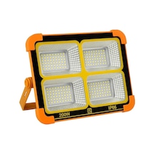 200w Solar Led Projektör, 3 Renk Işık Modlu Şarjlı Kamp Lambası, Usb Girişli Güneş Panelli Acil Durum Işığı Çok Renkli