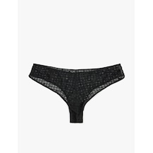 Koton Rahat Kesim Tül Simli Brazilian Külot Siyah 6wlk30145mk Siyah