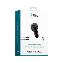 Ttec Smartcharger Duo Pd 48w Araç Hızlı Şarj Aleti Usb-c+usb-a + Usb-c- Usb-c 3a Kablo Siyah 2ckp02cs