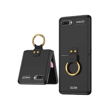 Rba Aksesuar Galaxy Uyumlu Z Flip Kılıf Rba Flip Ring Kıpta Kapak - Siyah Siyah
