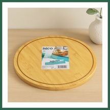 Bezos Yuvarlak 29.7 Cm Bambu Döner Sunum Tepsisi 360 Bzs01