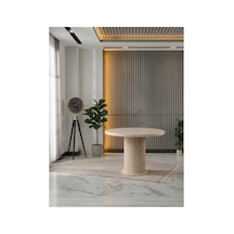 Aura Yuvarlak Bohem 90x90 Mdf Masa Masa Fiyatıdır Traverten Traverten