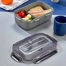 Beslenme Kutusu, 2 Bölmeli Lunch Box, Kaşık Ve Çatal Dahil, Bpa Free, Kilitlenebilir Kapak, Çatal Kaşık Bölmeli Bakır