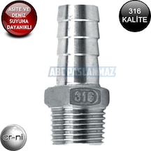 Paslanmaz Krom Hortum Rekoru(Hortum Ucu) 316 Kalite(Ölçü Seçiniz)