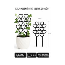Arliadesign Kalp Desenli Bitki Destek Çubuğu 30 X 35 Cm Siyah Mdf Sarmaşık Saksı Desteği Tekli