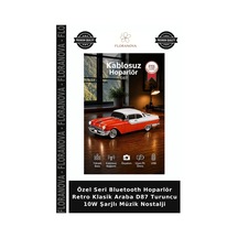 Özel Seri Bluetooth Hoparlör Retro Klasik Araba D87 Turuncu 10w Şarjlı Müzik Nostalji
