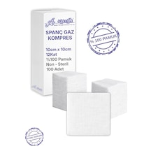 Spanç Gazlı Bez 10x10cm 12 Katlı 100 Adet - Yüksek Emici, Yapışmayan, Nefes Alabilir %100 Pamuk Yara Pansuman Pedi