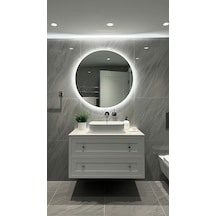 70 Cm Yuvarlak Led Işıklı Banyo Aynası Banyo, Antre, Yatak Odası Ve Makyaj Beyaz