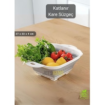 Katlanır Süzgeç Bpa Free Makarna Süzgeci Sebze Süzgeci Kare Süzgeç 27x22x9 Cm Silikon Diğer