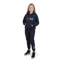 Fyk Kids Love Yazılı Kız Çocuk Eşofman Takımı Lacivert