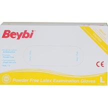Beybi Lateks Pudrasız Muayene Eldiveni 100'lü x 20 Adet Beyaz L