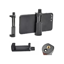 Dikey Ve Yatay Açılabilir Profesyonel Fotoğraf Ve Video Çekim Aparatı Kolay Taşınabilir Ergonomik Min 5cm Max 10cm Telefon Tutucu Tripod Başlık Aparatı Siyah