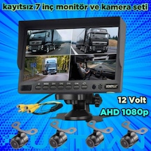 Kayıtsız 7 İnç Ekran 4 Adet Ahd 1080p Kamera Seti 12 Volt