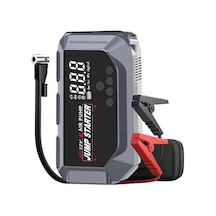 Çok Fonksiyonlu Akü Takviye Cihazı Ve Hava Kompresörü 12v Araç Jump Starter, Dijital Lastik Şişirme, Led Işık & Sos, Powerbank, Taşınabilir Acil Durum Seti K3