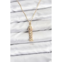 316l Çelik Zincir Gold Renk Balık Model Zirkon Taşlı Kadın Kolye Tj-bko10885 Çok REnkli