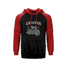 West Coast Choppers Customs Kırmızı Renk Reglan Kol Kapşonlu Sweatshirt Kırmızı