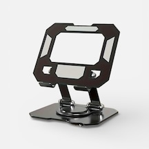 Döner Tablet Standı, 360 Dönebilen Ve Katlanabilir Tasarımlı Ayarlanabilir Tutucu, Siyah, Ofis, Eğlence Çalışma İçin
