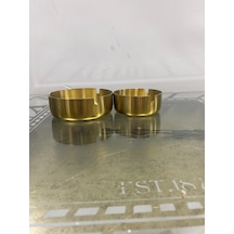 2 Li Gold Yuvarlak Paslanmaz Metal Küllük Modern Ve Şık Tasarım