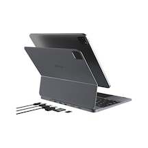 Doqo Apple Uyumlu iPad Air/pro 11 Klavye Kılıfı 7 Si 1 Arada Hub, Hdmı, Usb-c, Trackpad, Arkadan Aydınlatmalı