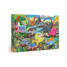 Eeboo 100 Parça Yapboz - Land Of Dinosaurs