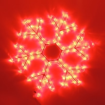 Led Işıklı Kar Tanesi Yılbaşı Süsü 220v Kırmızı 50 Cm