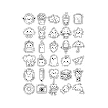 30 Adet Siyah Beyaz Çizim Sticker Seti - Laptop Defter Telefon İçin