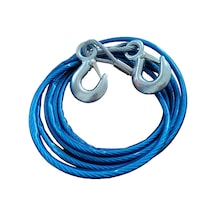Karabinalı Mavi İzole Çelik Çekme Çeki Halatı 6 Mm 5 Ton 3.5 Metre