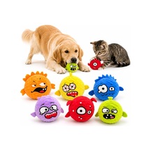 Emojili Sesli Peluş Top Kedi Köpek Oyuncağı - Diş Kaşıma Destekli İğneli Dokulu Isırma Ve Çiğneme Oyunu - Yumuşak Evcil Hayvan Aksesuarı - Stok Durumuna Göre Renk Gönderilir