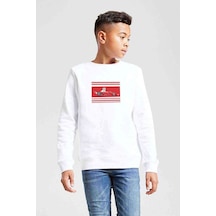 Tshirthane Niki Lauda Formula Baskılı Unisex Çocuk Beyaz Sweatshirt Beyaz