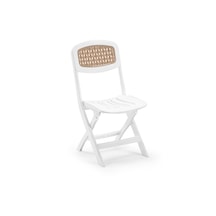 Rnl04 4 Adet Plastik Katlanır Beyaz Sandalye - 2530-4W