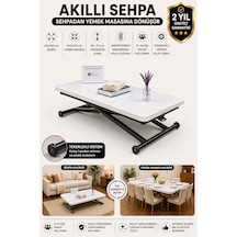 Home Üst Tabla Mdf Beyaz Oval Köşe Alt Ayak Siyah