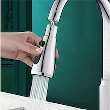 Mutfak Musluk Lavabo Başlığı Krom 3 Fonksiyonlu, 720 Derece Döner, Su Tasarruflu, Şık Ve Dayanı